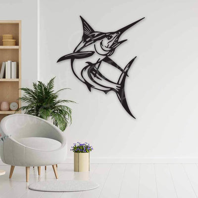 Custom Skeleton Marlin Fishing Metal Wall Art LED Light - Personalized -  Lynseriess
