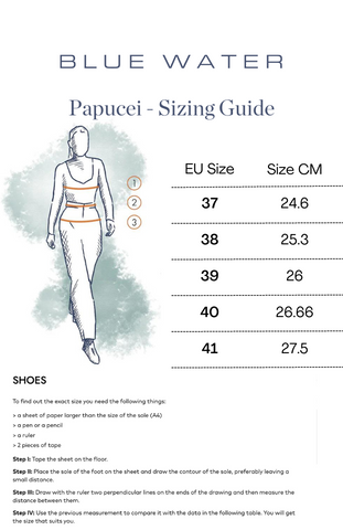 papucei size guide