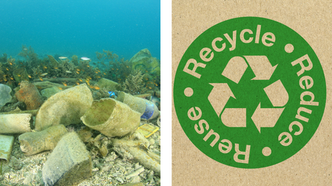 recyceltes Plastik im Meer