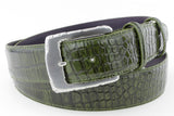 Olive Mock Croc Jeans Belt