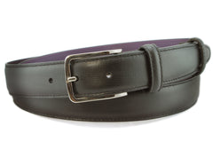 Narrow Black Saffiano Belt