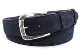 Navy Suede Jeans Belt