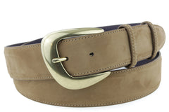 Havana Nubuck belt with curved buckle