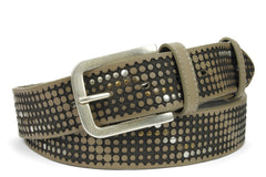 Grey studded men's belt