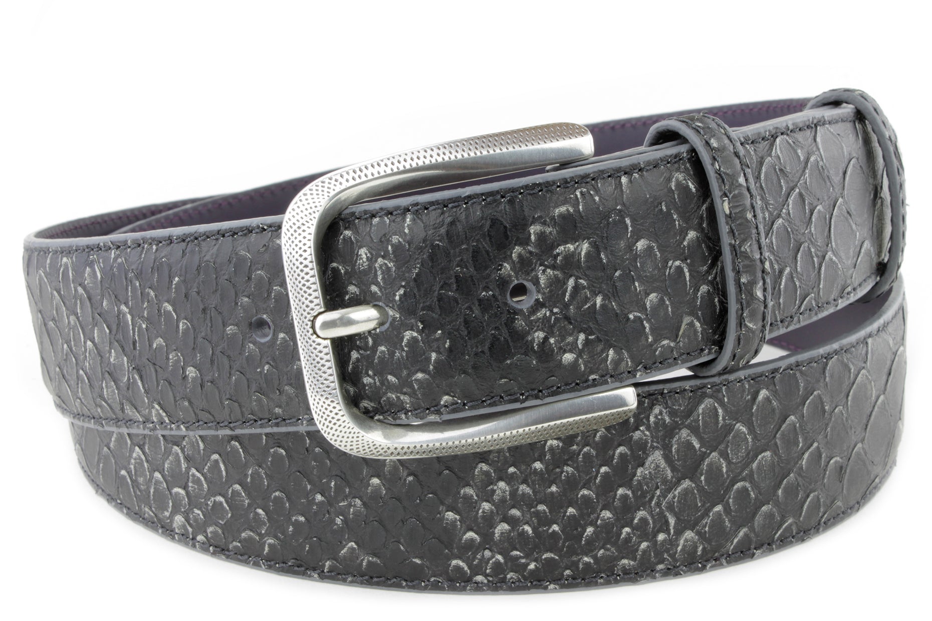 Download Charcoal Mock Python Belt | Elliot Rhodes