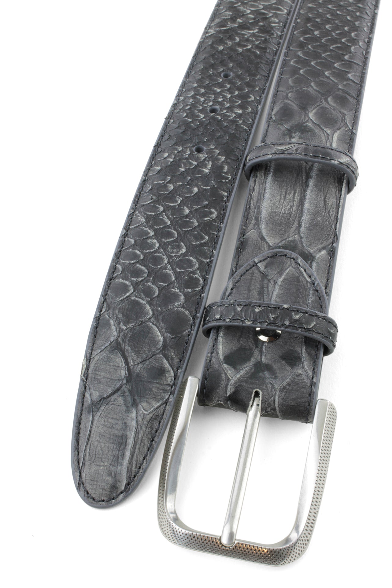 Download Charcoal Mock Python Belt | Elliot Rhodes