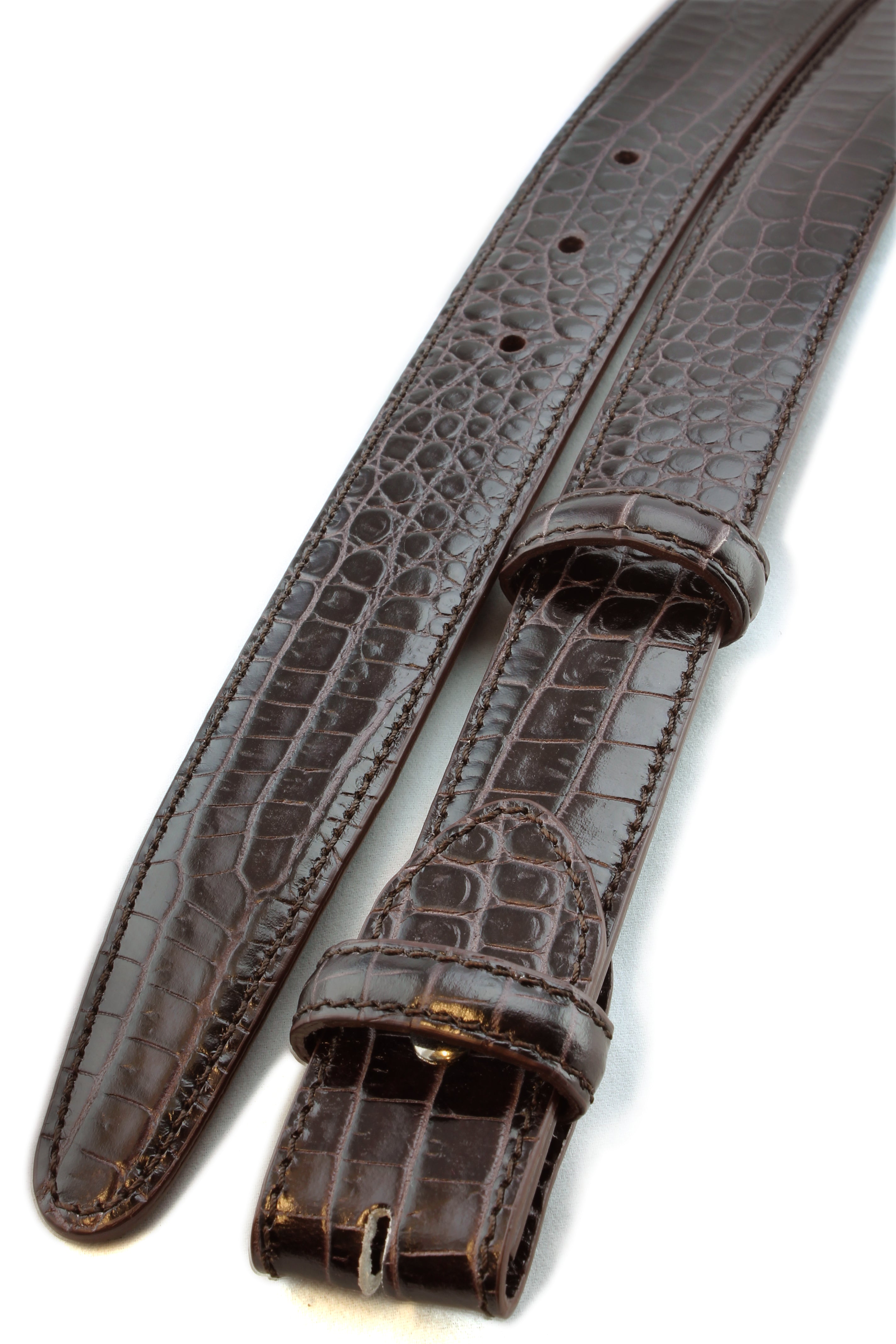 Download Narrow dark brown mock crocodile belt strap | Elliot Rhodes