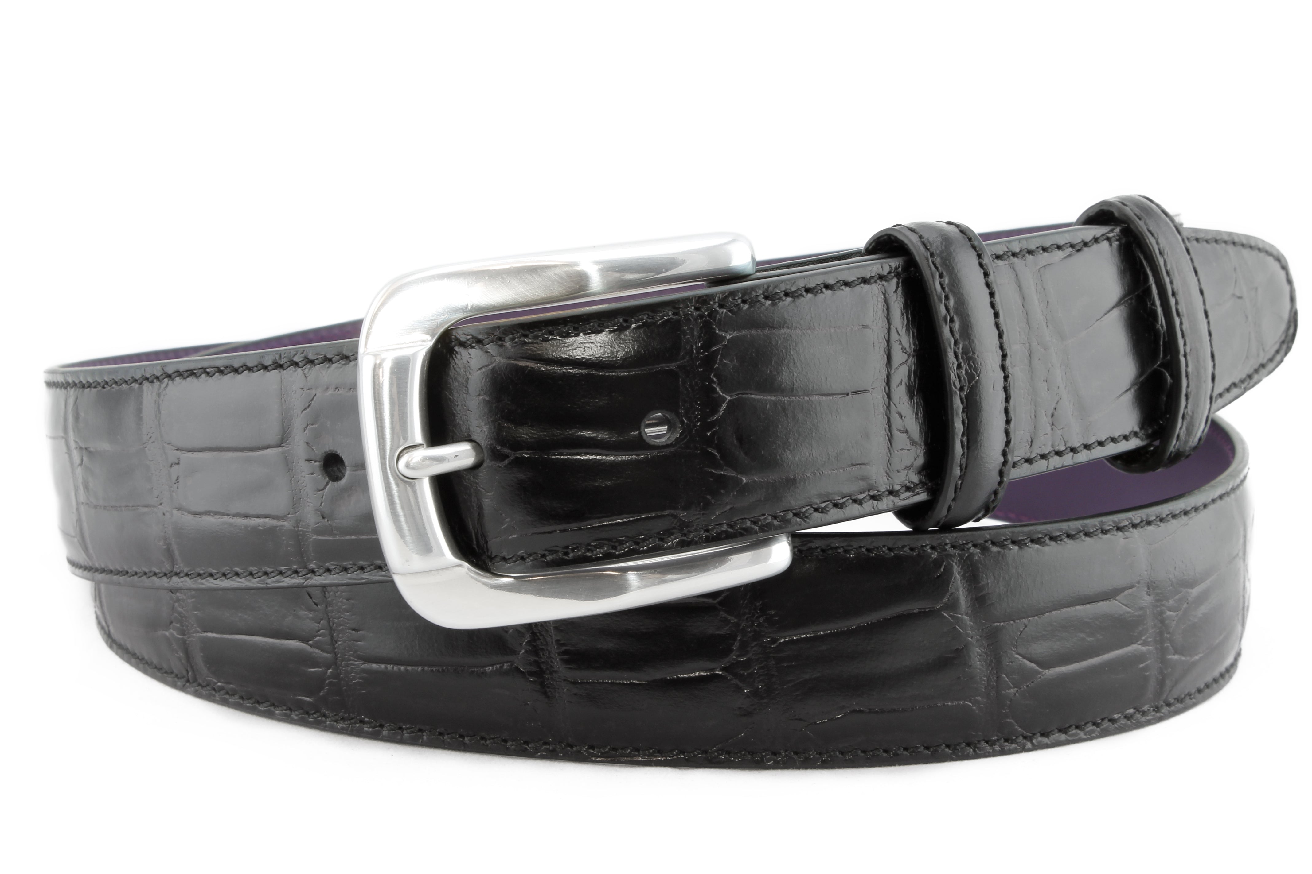 Download Black mock alligator tail belt | Elliot Rhodes