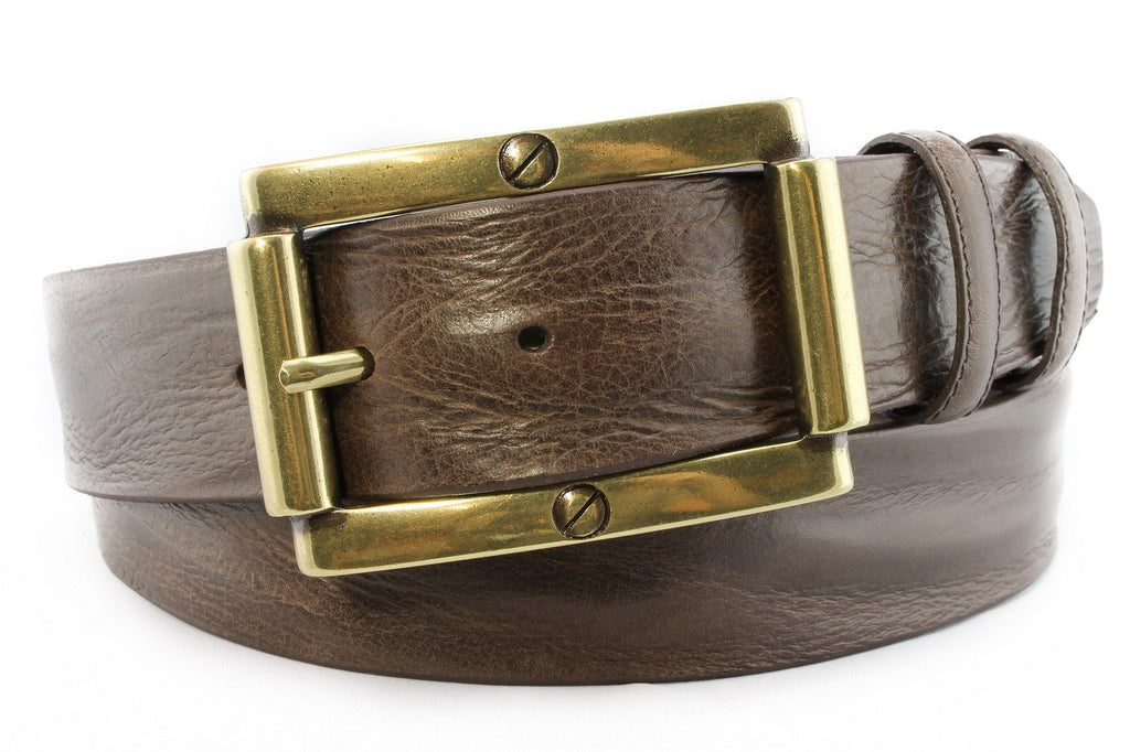 mens brown leather jeans belt