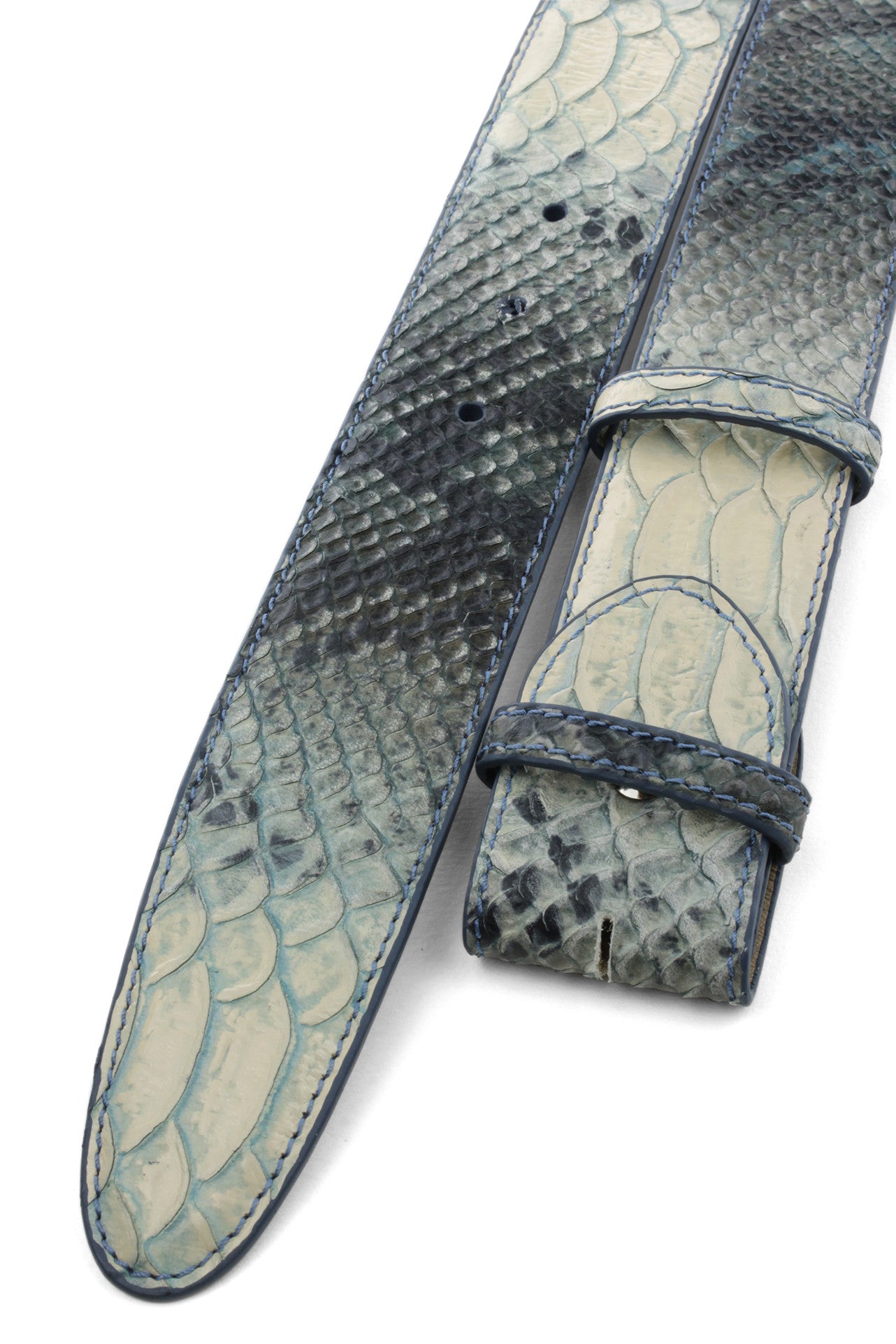 Download Denim Mock Python Belt Strap | Elliot Rhodes