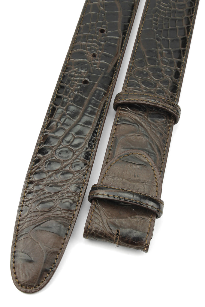 Download Deep Choc Mock Croc Belt Strap | Elliot Rhodes