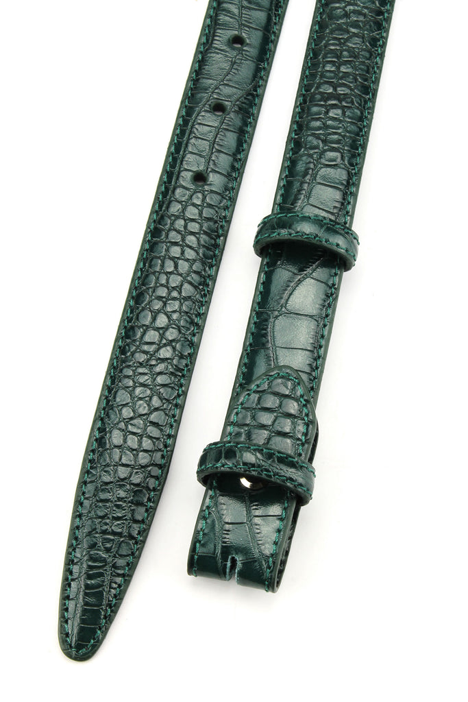 Download Dark Green Skinny Mock Croc Belt Strap | Elliot Rhodes