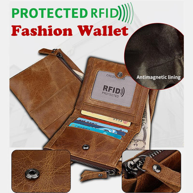 RFID Crazy Horse Leather Wallet – Egratbuy