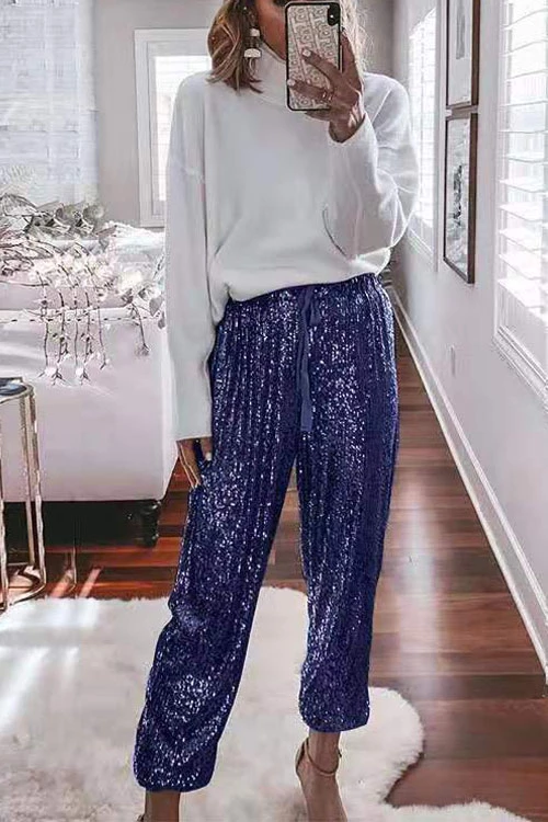 sequin casual pants