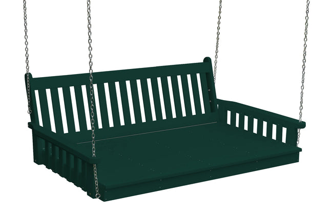 Keystone Amish Co. 5 Foot Franklin Recycled Plastic Swing Bed, Turf Green