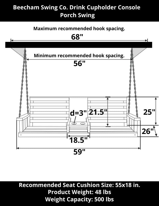 5ft wicker porch swing