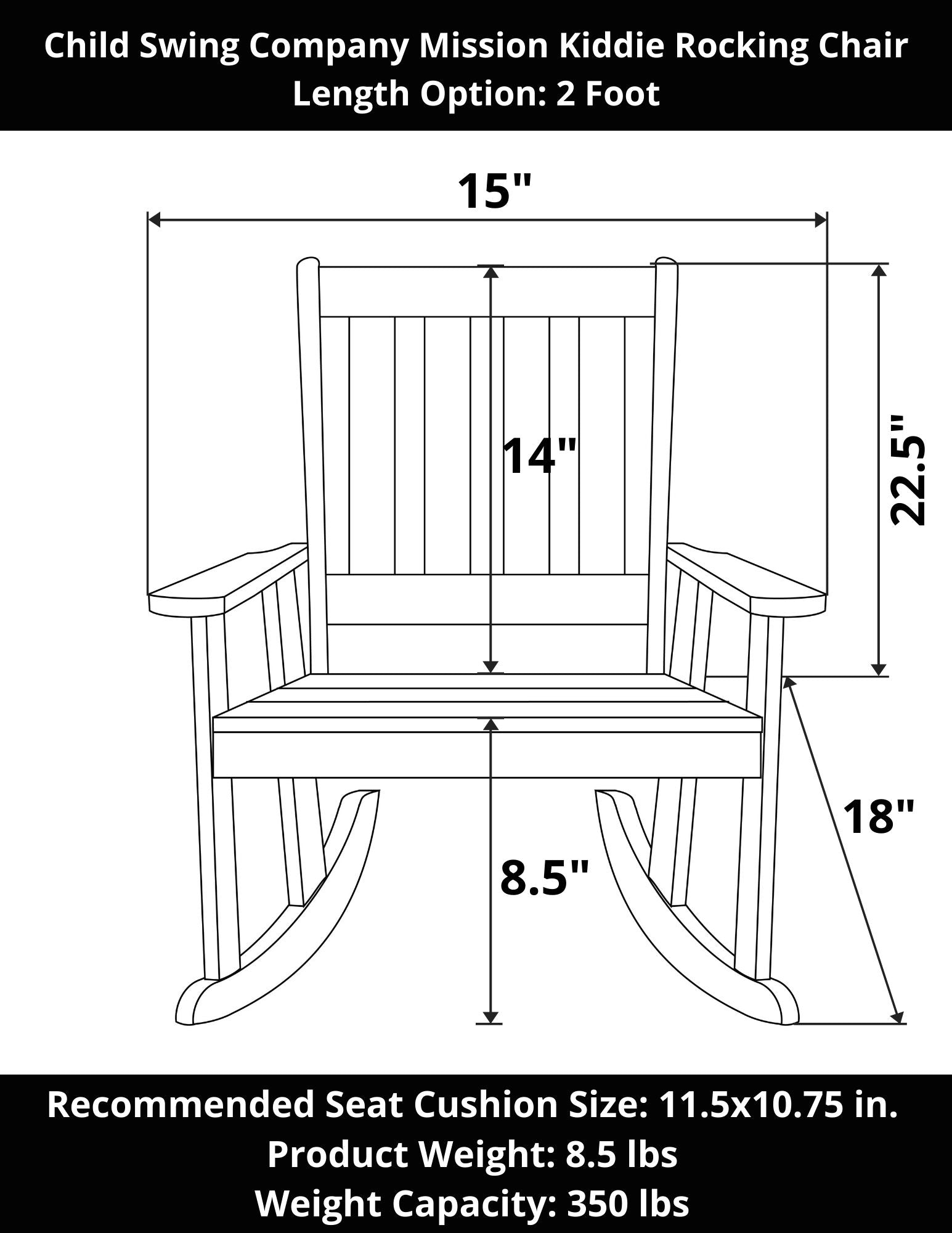 childrens rocking chair dimensions