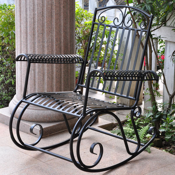 outdoor wrought iron rockers