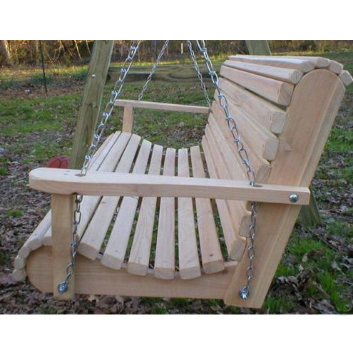 unfinished wood porch swing