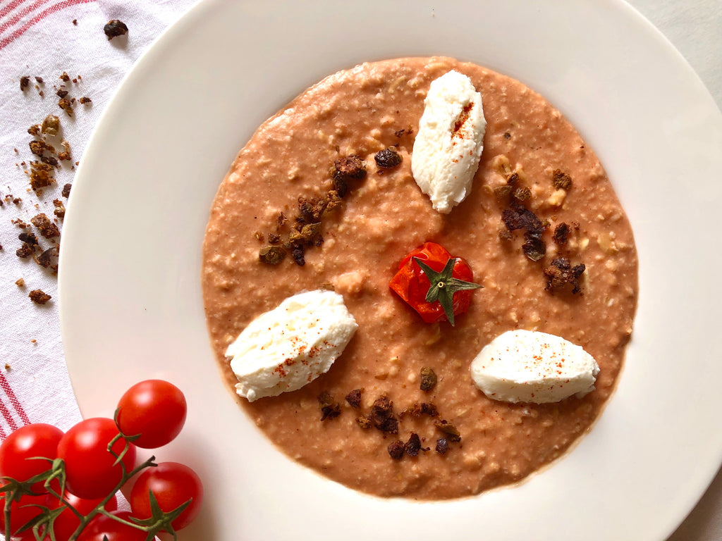 porridge salato pomodoro e caprino