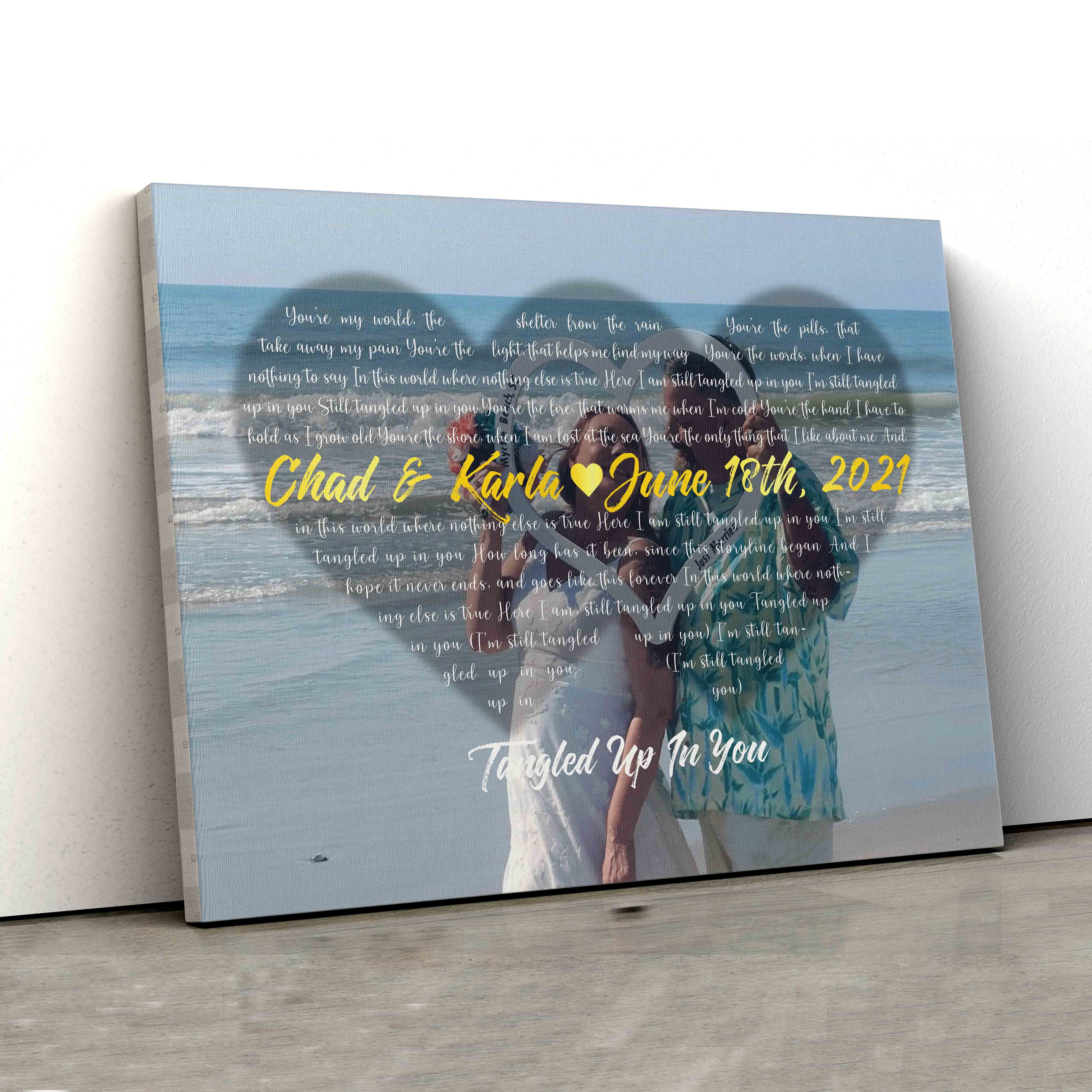 Personalized Image Canvas, Custom Name Canvas, Wall Art Canvas, Anniversary Canvas, Couple Canvas, Canvas For Gift