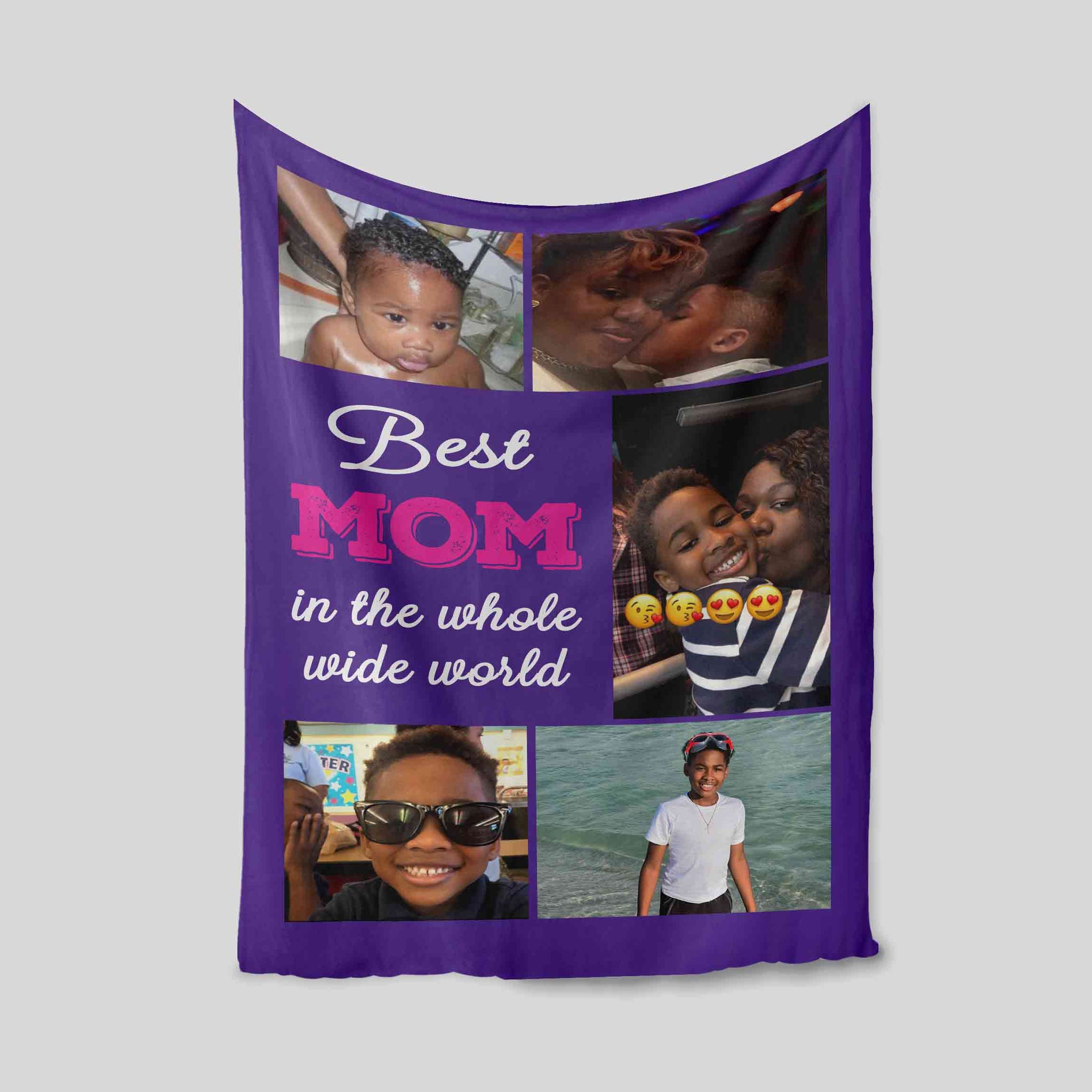 Best Mom In The Whole Wide World Blanket, Custom Image Blanket, Custom Name Blanket, Family Blanket, Gift Blanket