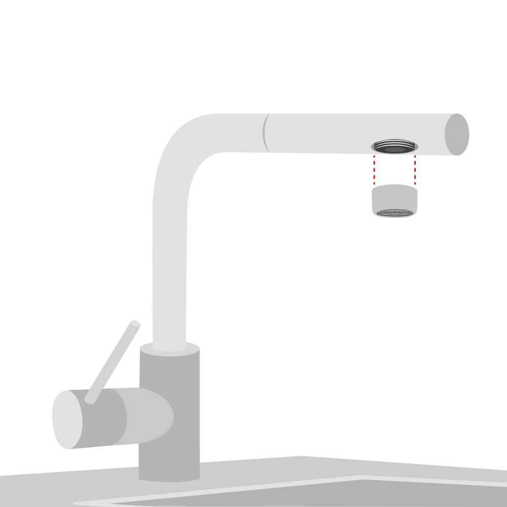Perlator / Strahlregler abschrauben vom Wasserhahn