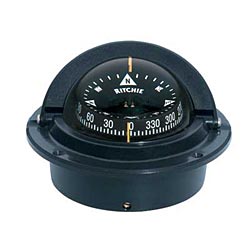 NAVIGATION–Flush-Mount Voyager Compass, CombiDamp Black- – Supplies USA
