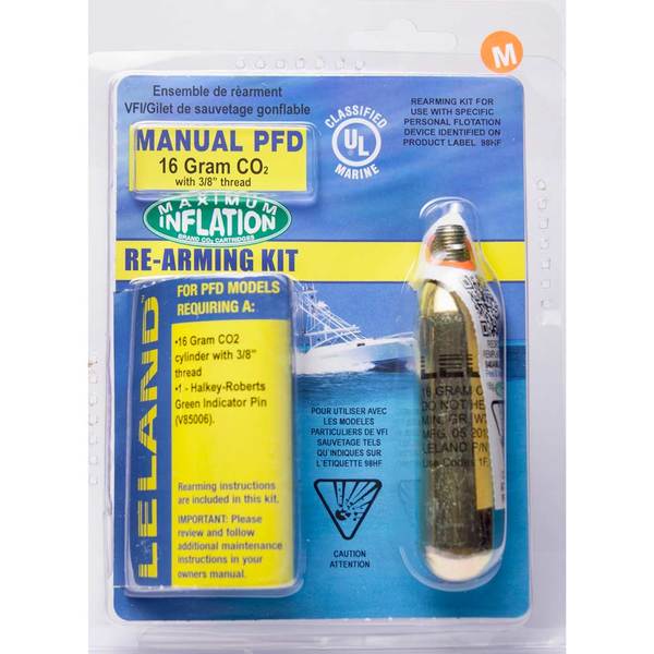 LELAND–Inflatable Life Jacket Rearming Kit, Manual, 33 g., 1/2