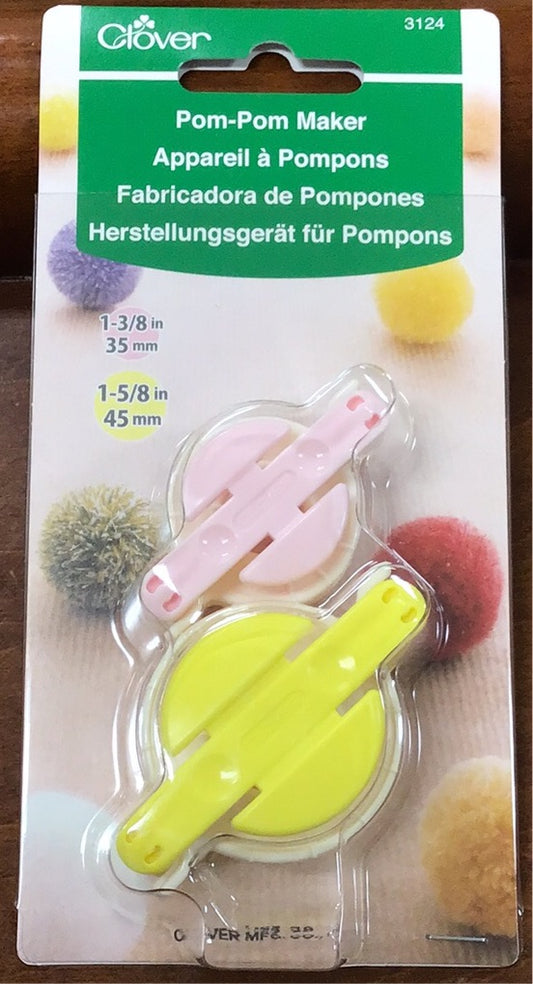 Clover Small Pom-Pom Maker (1-3/8'' x 1-5/8''), 2/pkg