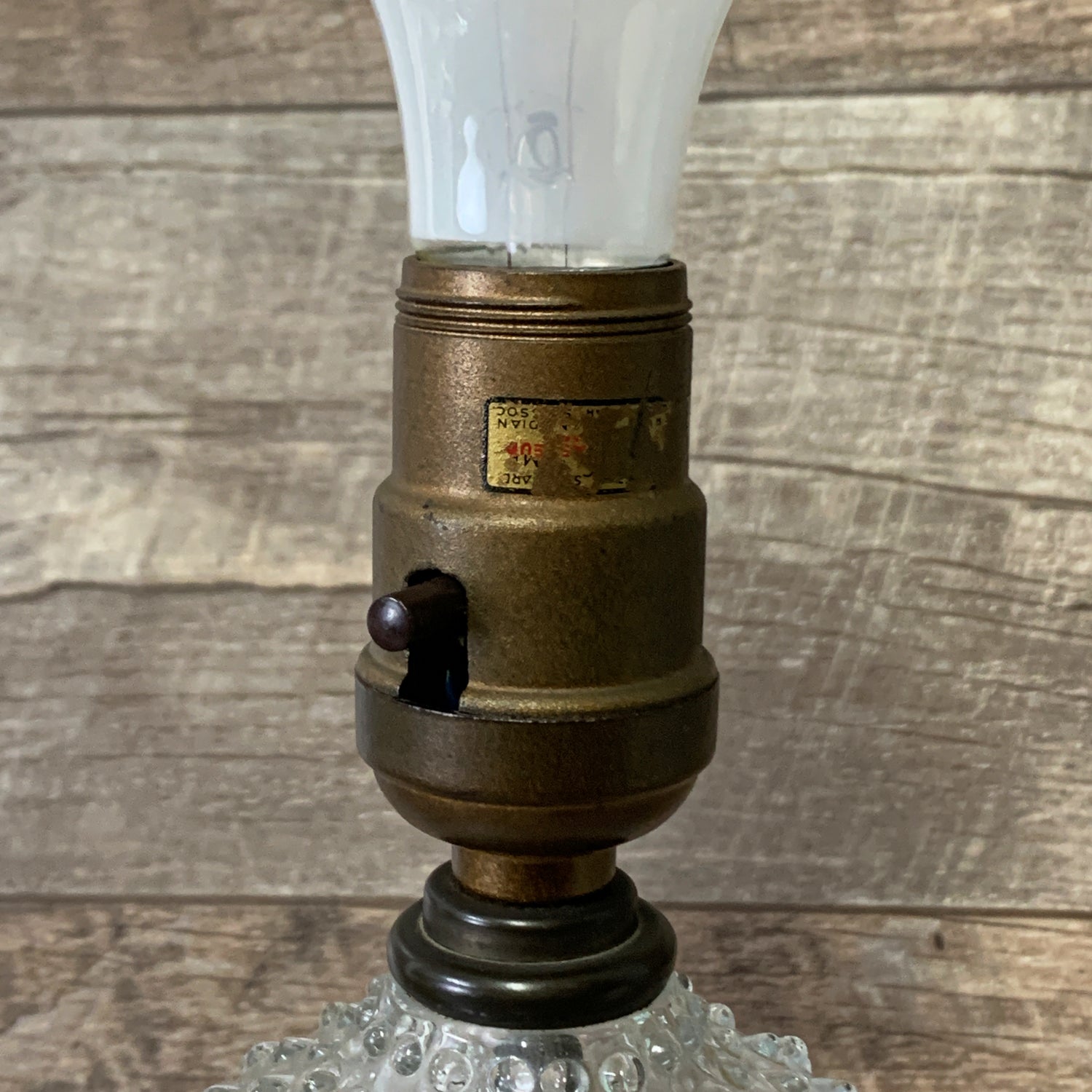 clear hobnail lamp