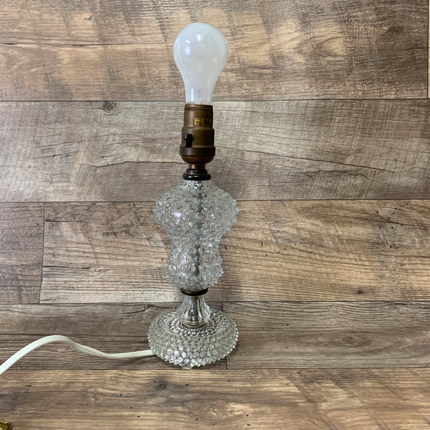 clear hobnail lamp