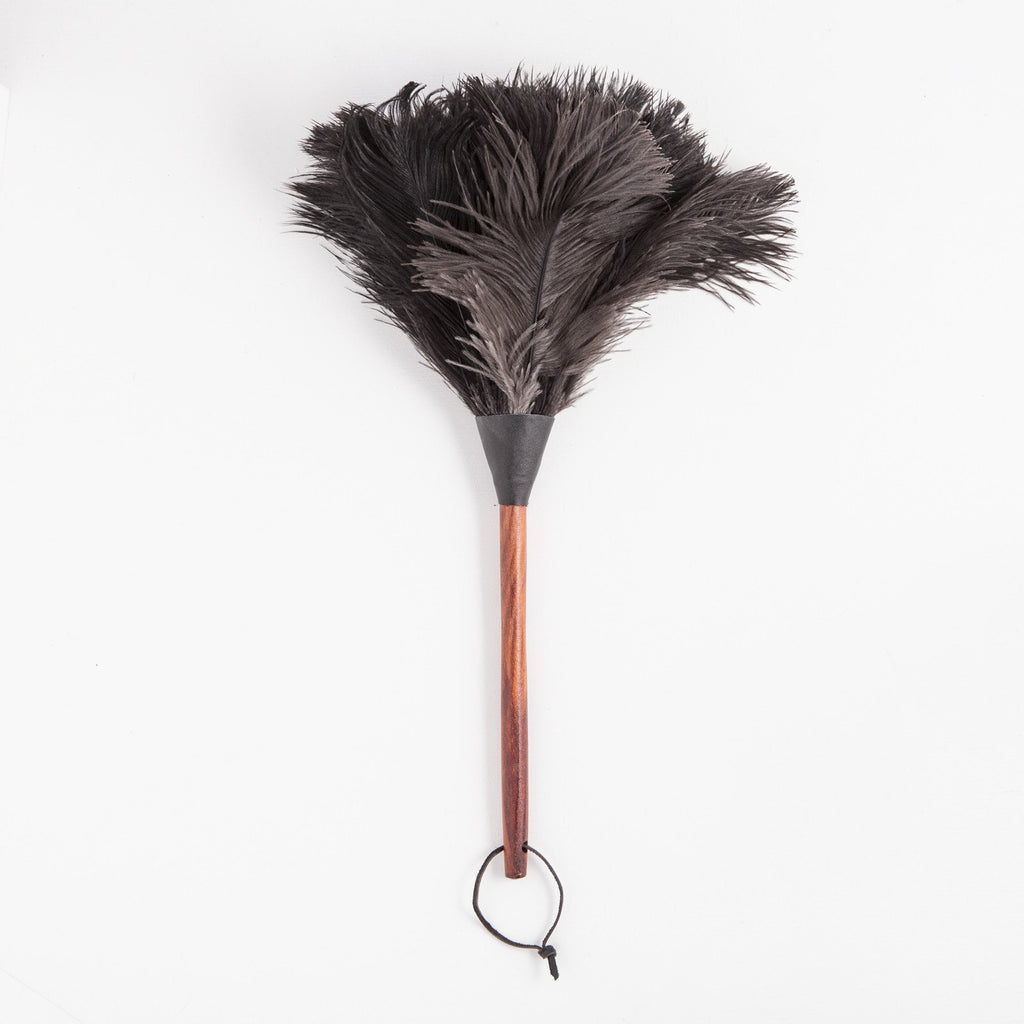 black ostrich feather duster