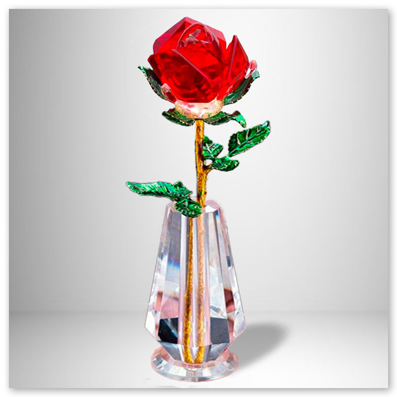 Rose Rouge en Cristal | Fleurs Roses