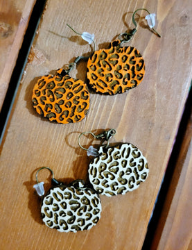 Leopard Pumpkin Earrings