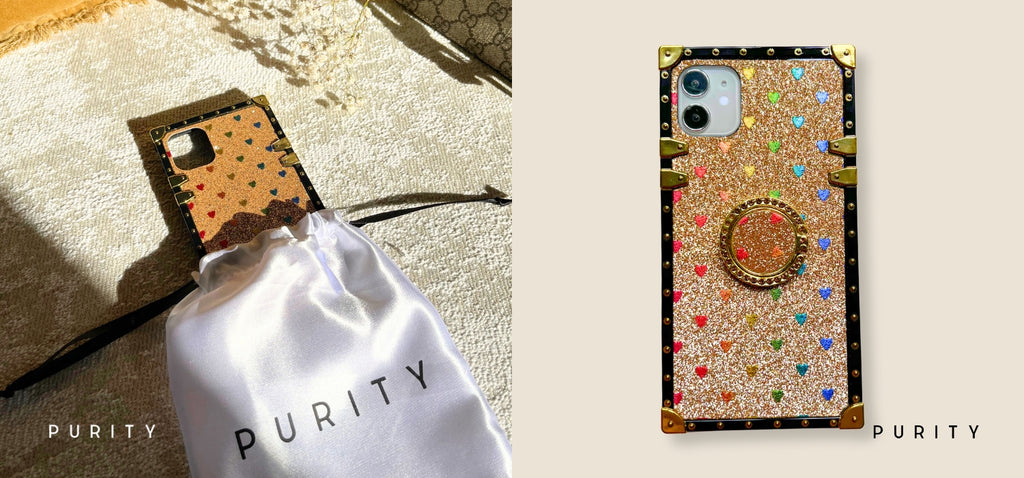 "Adoration" iPhone 12 Case by PURITY (Glitter phone case)