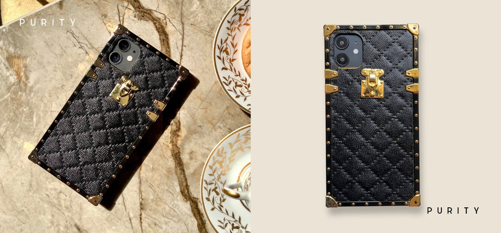 "Black Leather" iPhone 13 Pro Max Case (Black Phone Case)