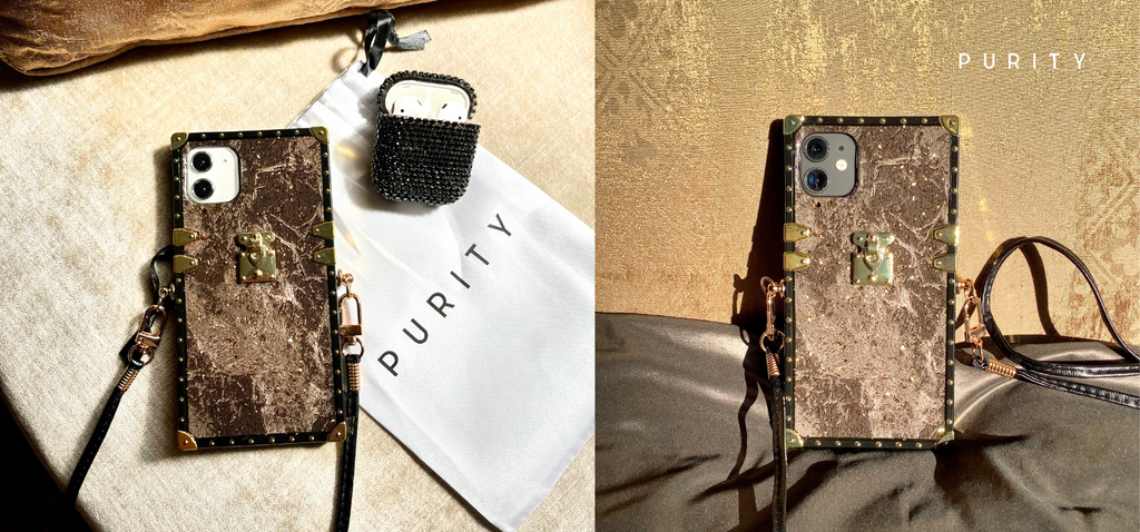 Phone case with crossbody strap "Belle" by PURITY