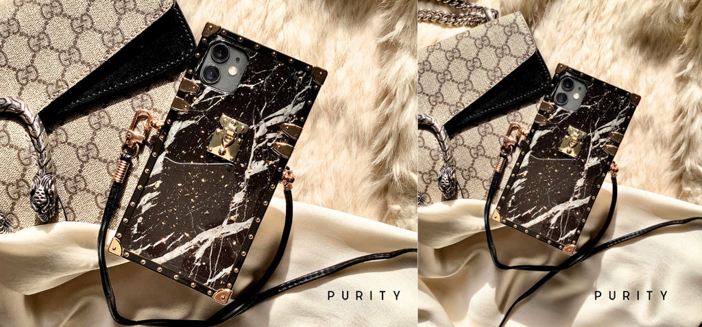 Phone case with crossbody strap "Jasmine" by PURITY