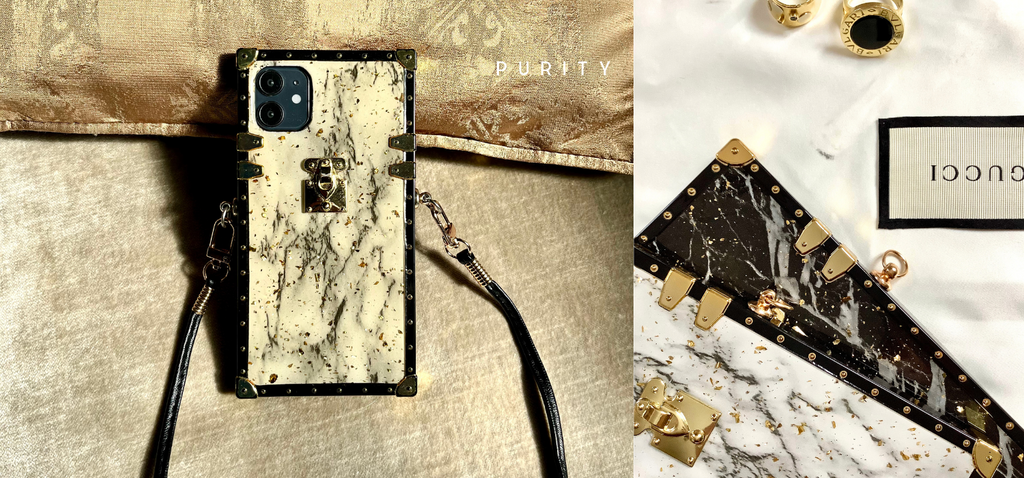 Phone Case with Crossbody Strap "Snow White" by PURITY