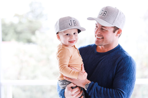 Personalised Grey Hat with Initials: Available in Baby to Adult Sizes