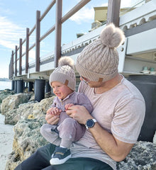 matching father son beanies, fathers day gift ideas