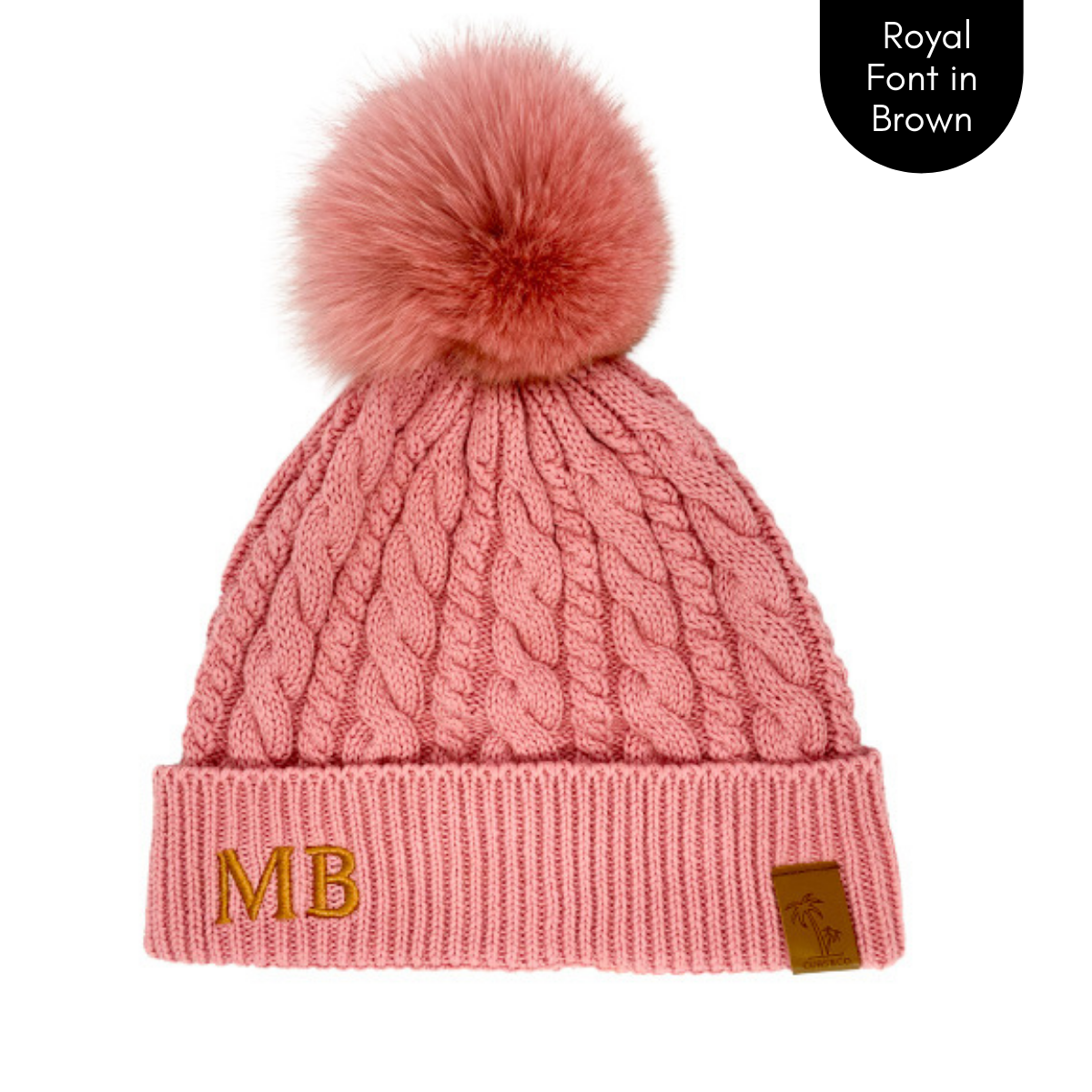 Super PINK Beanie Fur Pompom Hat Two Pom Poms Women Knit 