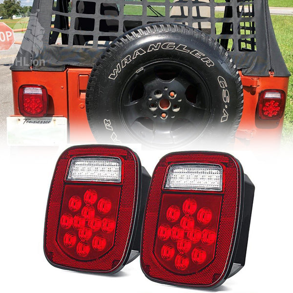 Pairs 38 LED Jeep Style Universal Tail Brake Turn Stop Licence