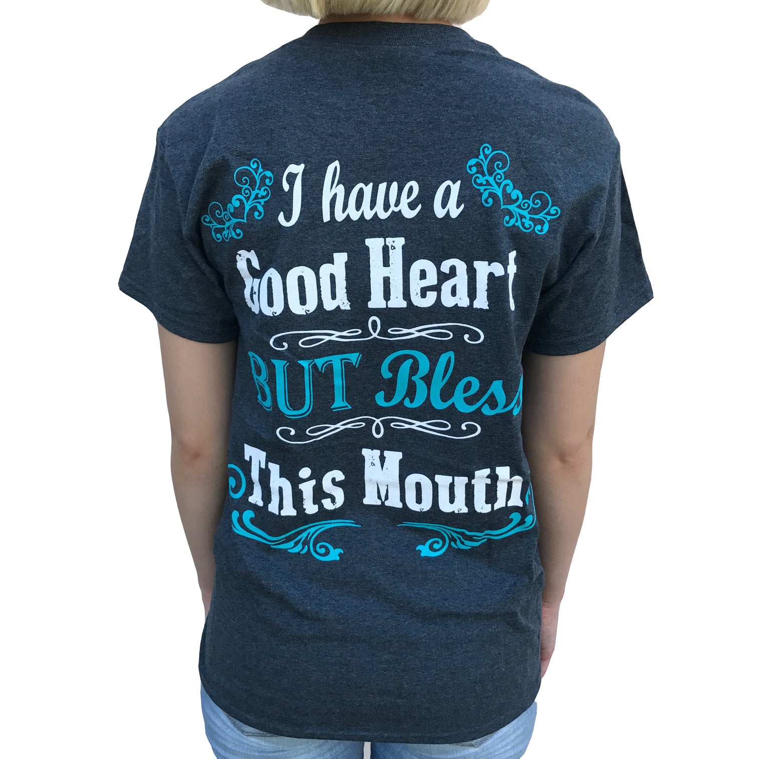 Bless this Mouth - Grey/Aqua - Southern Attitude USA product image