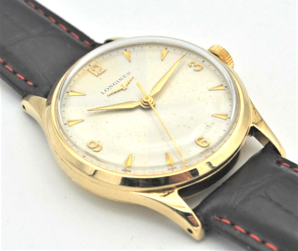 Longines 9ct Gold Dress Watch Model 13322 with Rare Hourglass Dial and ...