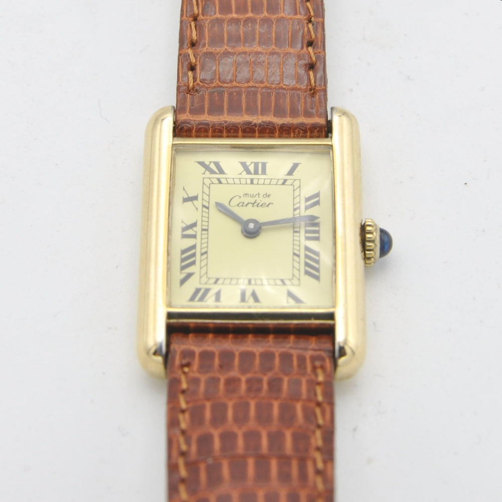 1984 Cartier Ladies Tank Mechanical Manual Wind with Classic Roman Dia ...