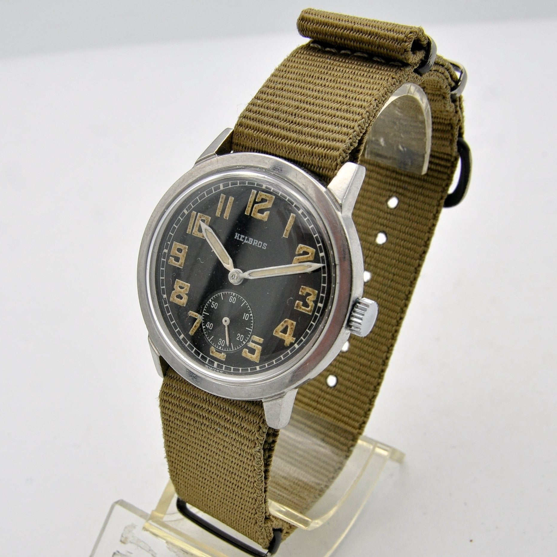 1940s Helbros Rare Military Style Wristwatch with Original Propaganda ...