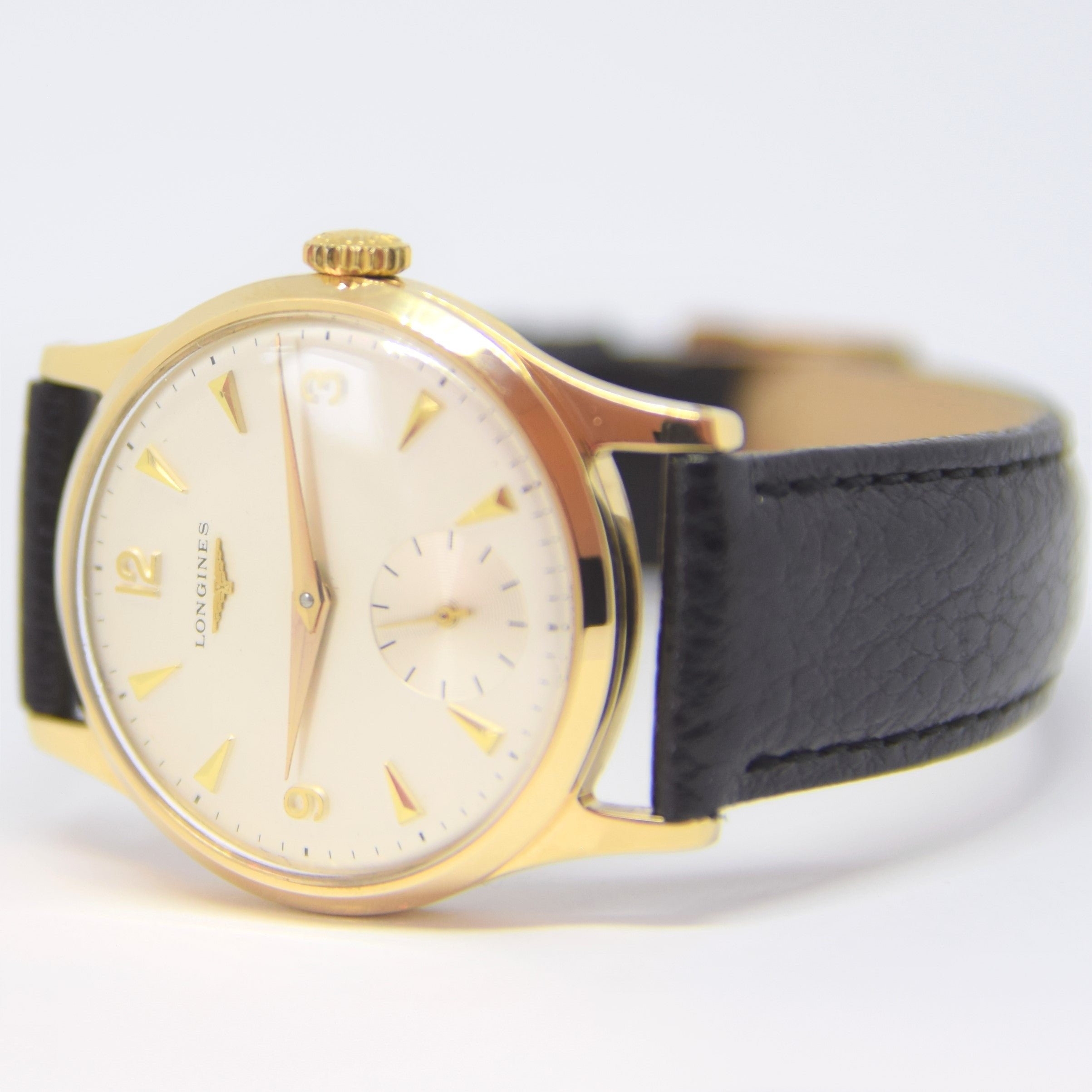 1964 Longines Solid 9ct Gold Dress Watch with Mixed Arrow and Arabic N ...