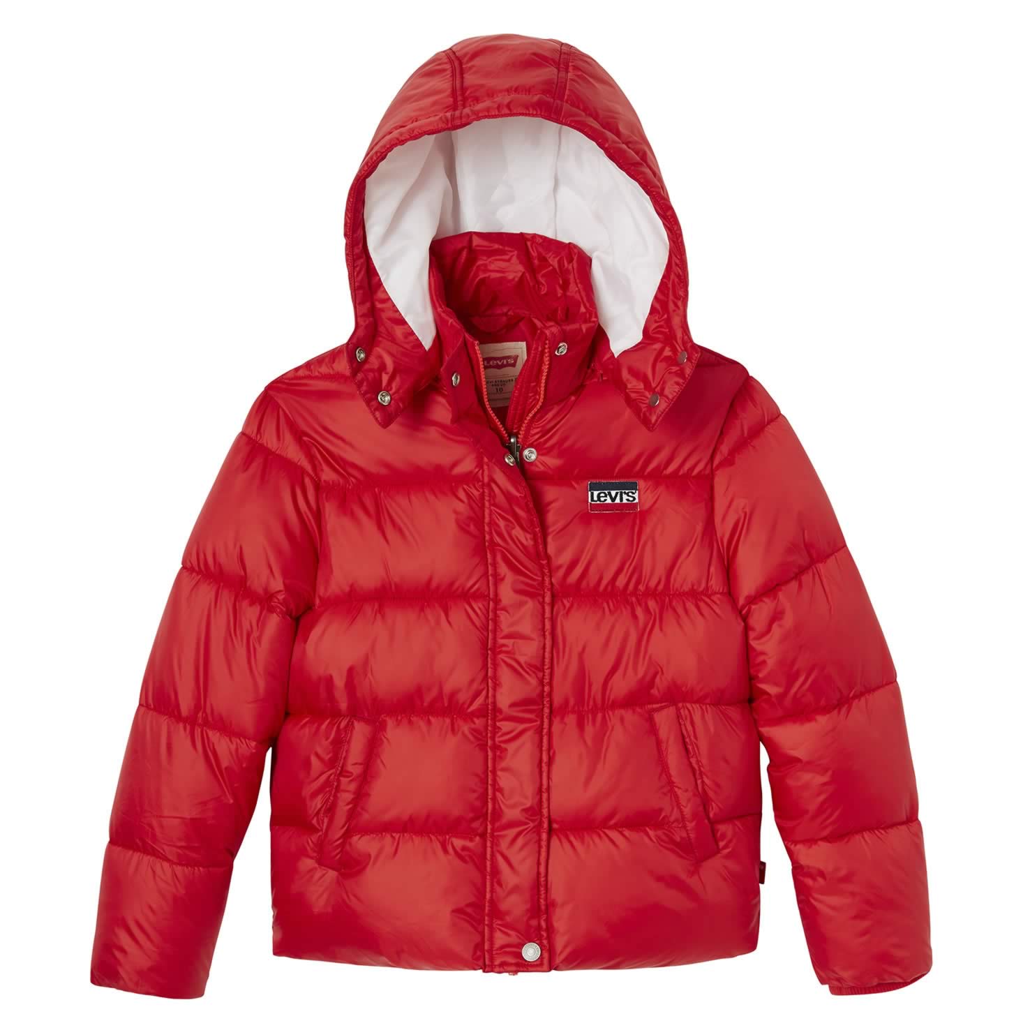 girls red puffer coat